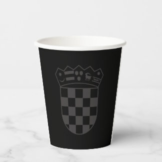 Croatia, Coat of Arms, Black, Dark, Grb Hrvatske Paper Cups
