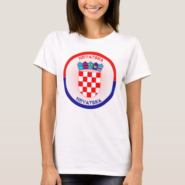 Croatia Coat of Arms Circle Shape  T-Shirt (Front)