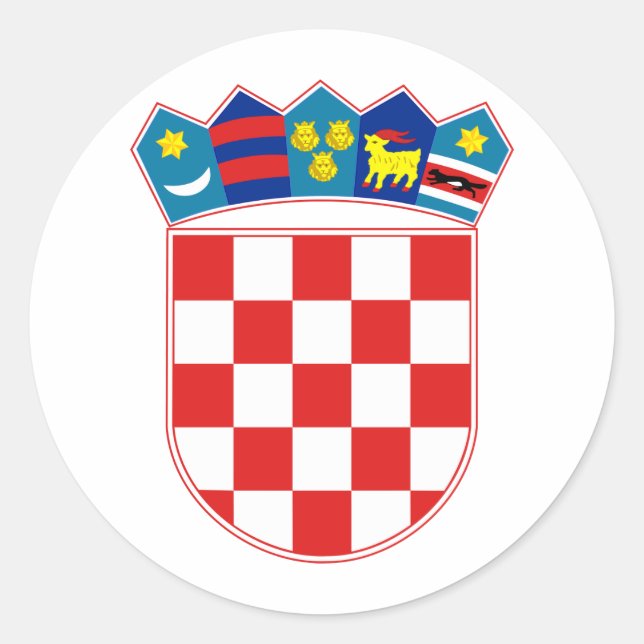 Croatia Coat of arms HR Hrvatska Classic Round Sticker (Front)