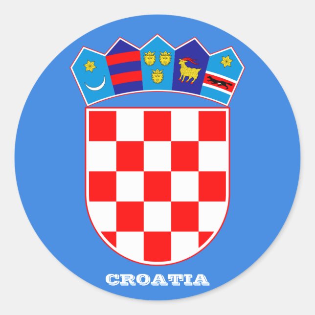 Croatia* Coat of Arms Round Sticker (Front)