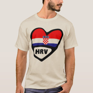 Croatia Country Code Flag Heart Hrvatska T-Shirt