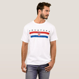 Croatia country flag symbol long hrvatska T-Shirt