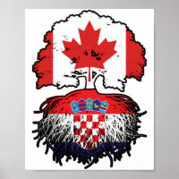 Croatia Croatian Canadian Canada Tree Roots Flag