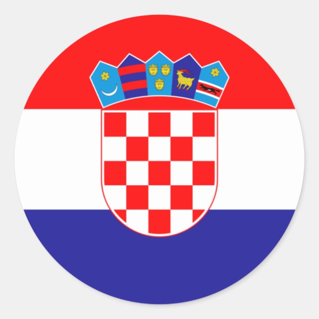 Croatia/Croatian/Croat Flag Classic Round Sticker (Front)