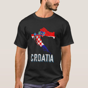 Croatia Croatian Croat Flag Map Zagreb Dubrovnik S T-Shirt