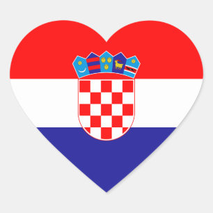 Croatia/Croatian/Croat Heart Flag Heart Sticker