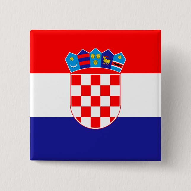 Croatia (Croatian) Flag 15 Cm Square Badge (Front)