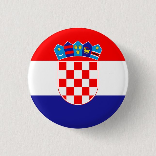 Croatia (Croatian) Flag 3 Cm Round Badge (Front)