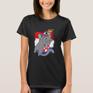 Croatia Croatian Flag Cat Croatian Pride Croatian T-Shirt