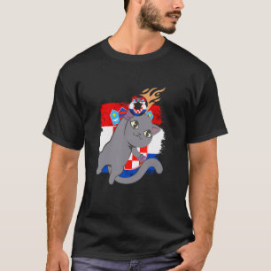 Croatia Croatian Flag Cat Croatian Pride Croatian T-Shirt