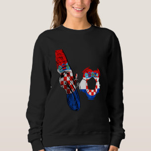 Croatia Croatian Flag Croatian Football Kick Croat Sweatshirt
