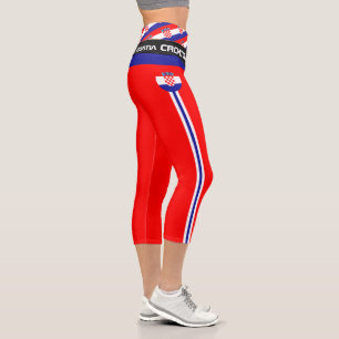 Croatia & Croatian Flag fashion, Fitness, Sports Capri Leggings