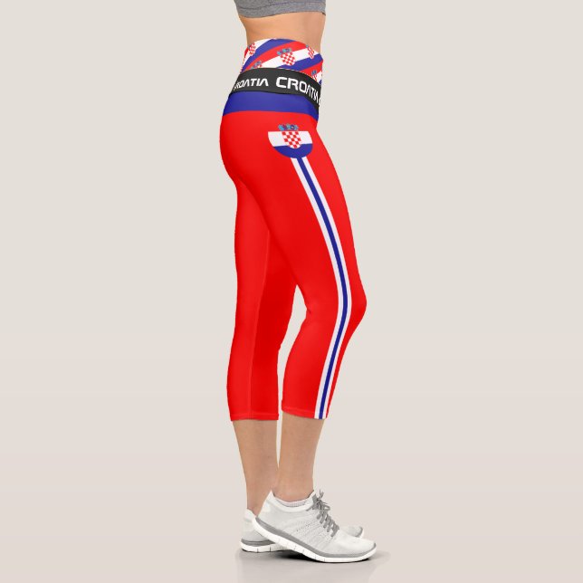 Croatia & Croatian Flag fashion, Fitness, Sports  Capri Leggings (Right)