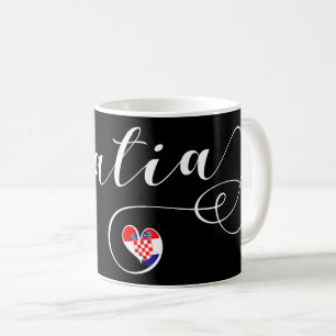 Croatia, Croatian Flag Heart Coffee Mug