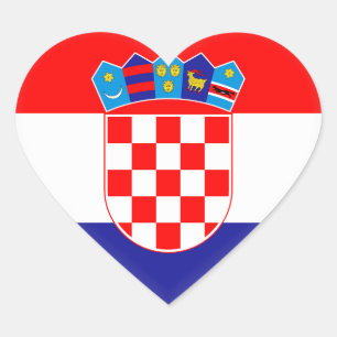 Croatia (Croatian) Flag Heart Sticker