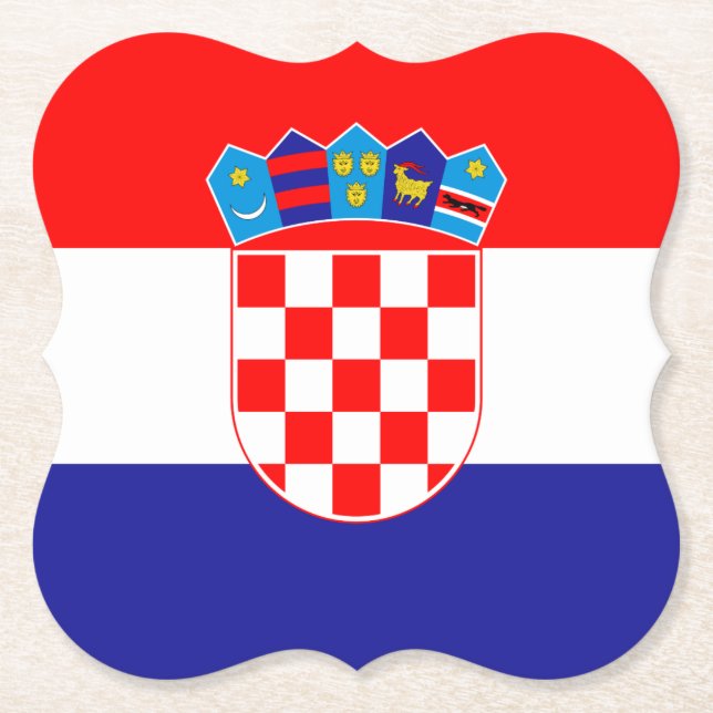 Croatia (Croatian) Flag Paper Coaster (Front)
