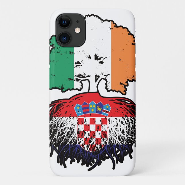 Croatia Croatian Irish Ireland Tree Roots Flag Case-Mate iPhone Case (Back)