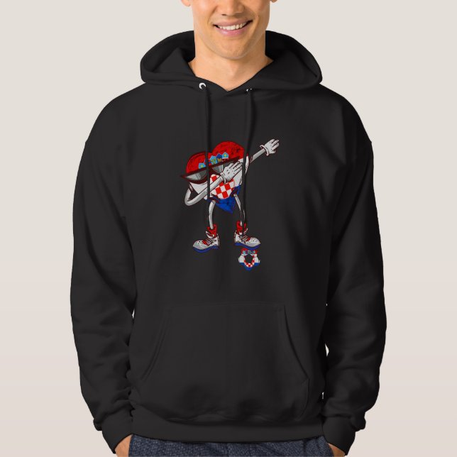 Croatia Dabbing Heart Hrvatska Soccer Team Croatia Hoodie (Front)