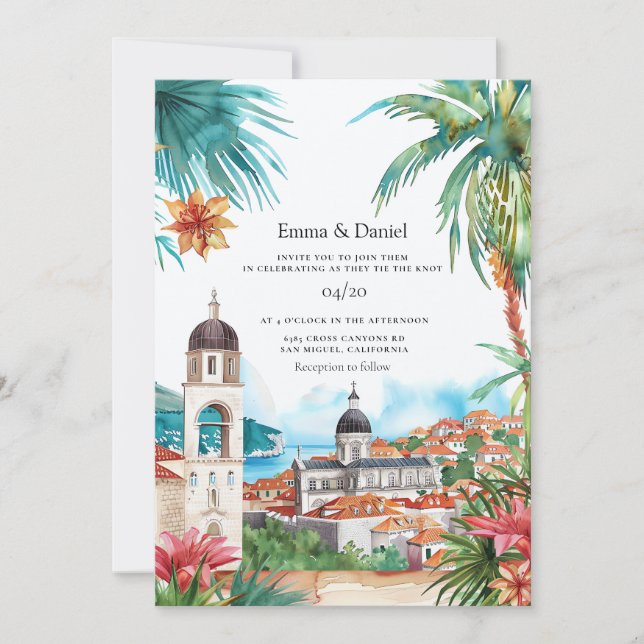 Croatia Destination Wedding Invitation (Front)