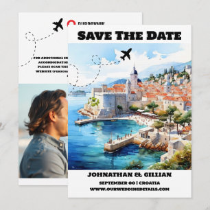 Croatia destination wedding save the date modern
