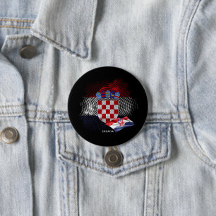 Croatia flag 7.5 cm round badge