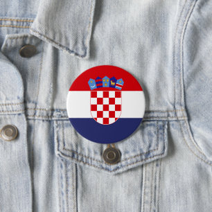 Croatia flag 7.5 cm round badge