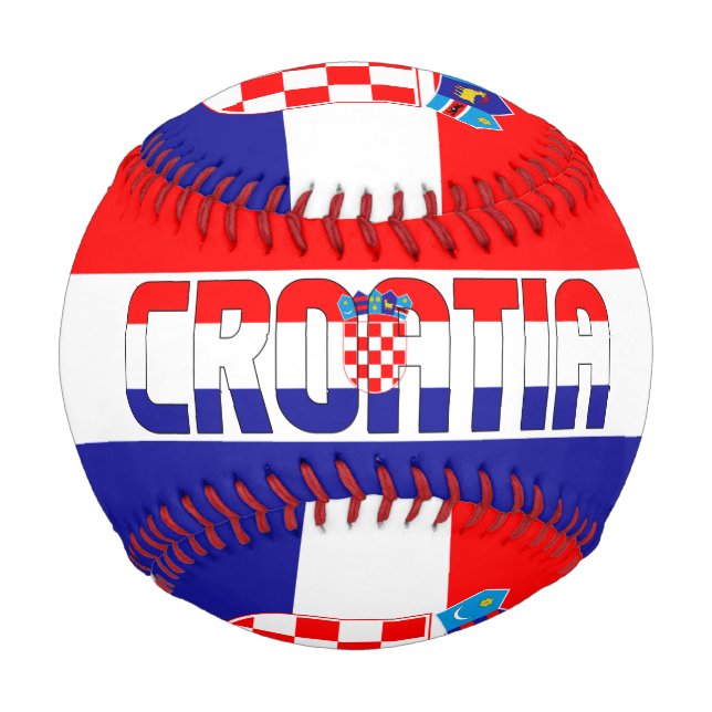 Croatia Flag and Coat of Arms Patriotic Baseball (Front)
