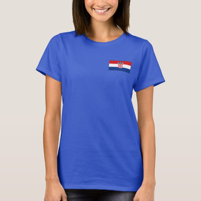 Croatia Flag and Map dk T-Shirt (Front)