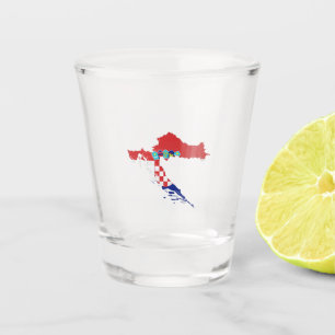 Croatia flag and map shot glass