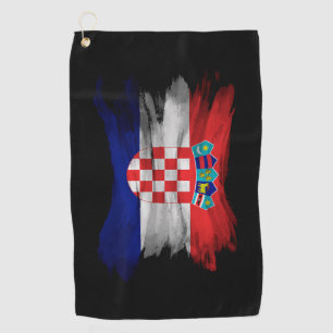 Croatia flag brush stroke, national flag golf towel
