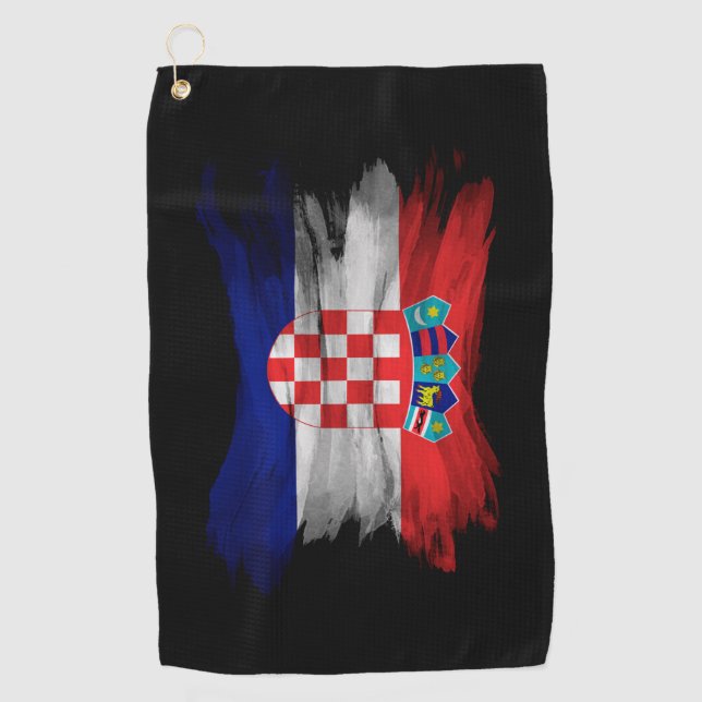 Croatia flag brush stroke, national flag golf towel (Front)