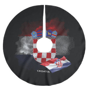 Croatia flag brushed polyester tree skirt