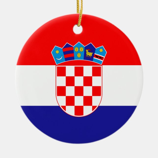 Croatia Flag Ceramic Tree Decoration (Front)