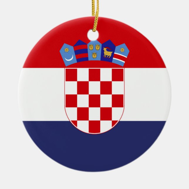 Croatia flag ceramic tree decoration (Front)