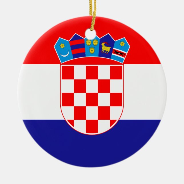 Croatia Flag Ceramic Tree Decoration (Front)