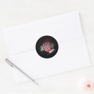 Croatia flag classic round sticker