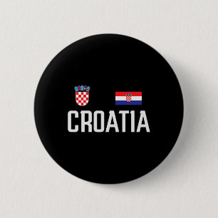 Croatia Flag Croatian Footll Soccer Fan Men Women 6 Cm Round Badge