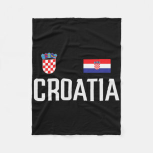 Croatia Flag Croatian Footll Soccer Fan Men Women Fleece Blanket