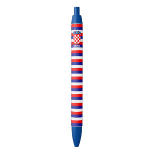 Croatia Flag Cute Patriotic Black Ink Pen