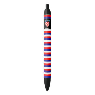 Croatia Flag Cute Patriotic Black Ink Pen