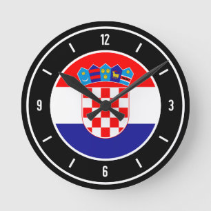 Croatia Flag Elegant Round Clock