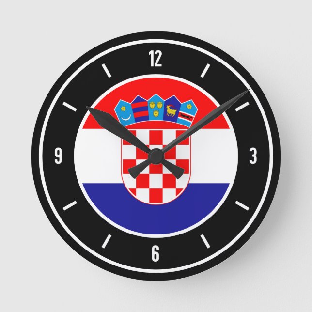 Croatia Flag Elegant Round Clock (Front)