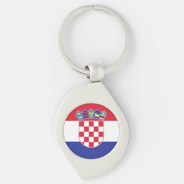 Croatia Flag Emblem Key Ring (Front)