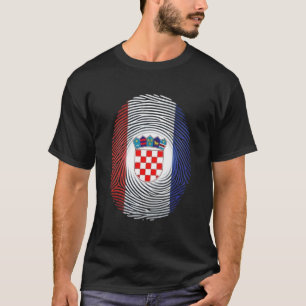 Croatia Flag Fingerprint T-Shirt