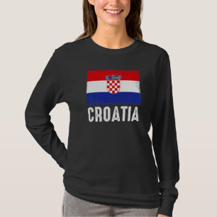 Croatia Flag Football Vintage Fan Soccer Team Prid T-Shirt