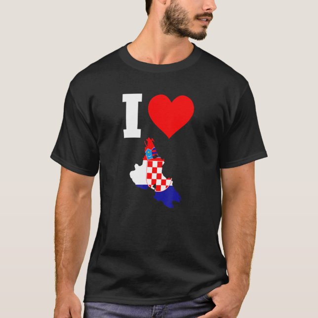 Croatia flag for Krk  I Love Krk T-Shirt (Front)