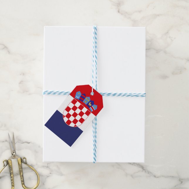 Croatia flag gift tags (With Twine)