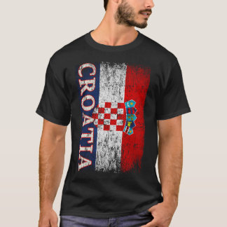 Croatia Flag Gift Women Men Children Croatia Retro T-Shirt