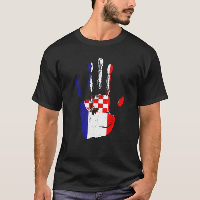 Croatia Flag Hand Men Women Kids T-Shirt (Front)