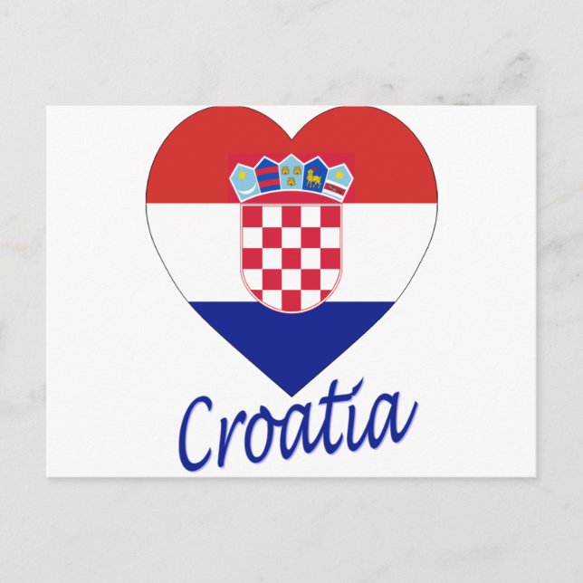 Croatia Flag Heart Postcard (Front)